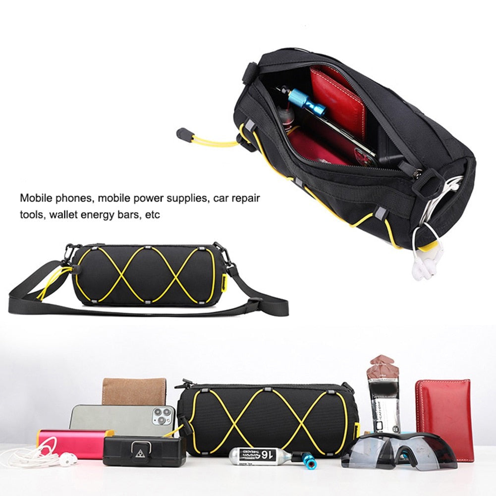 Handlebar Bike Bag, Portable Multifunction Bicycle Storage Tube