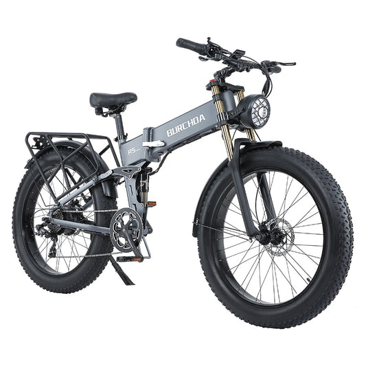 Powerful 1000W Electric Foldable Mountain Bike, Fat Tire E-Bike, City and Off-Road