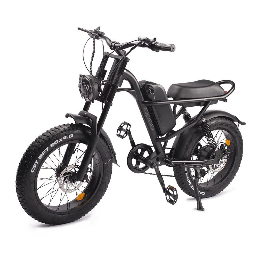 Motorbike Style Electric Bicycle 20 Inch Fat Tires, Mountain Trails, Beach or City