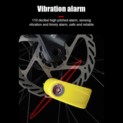 Bike Alarm System, Electric Bicycle Disc Brake Lock, Waterproof